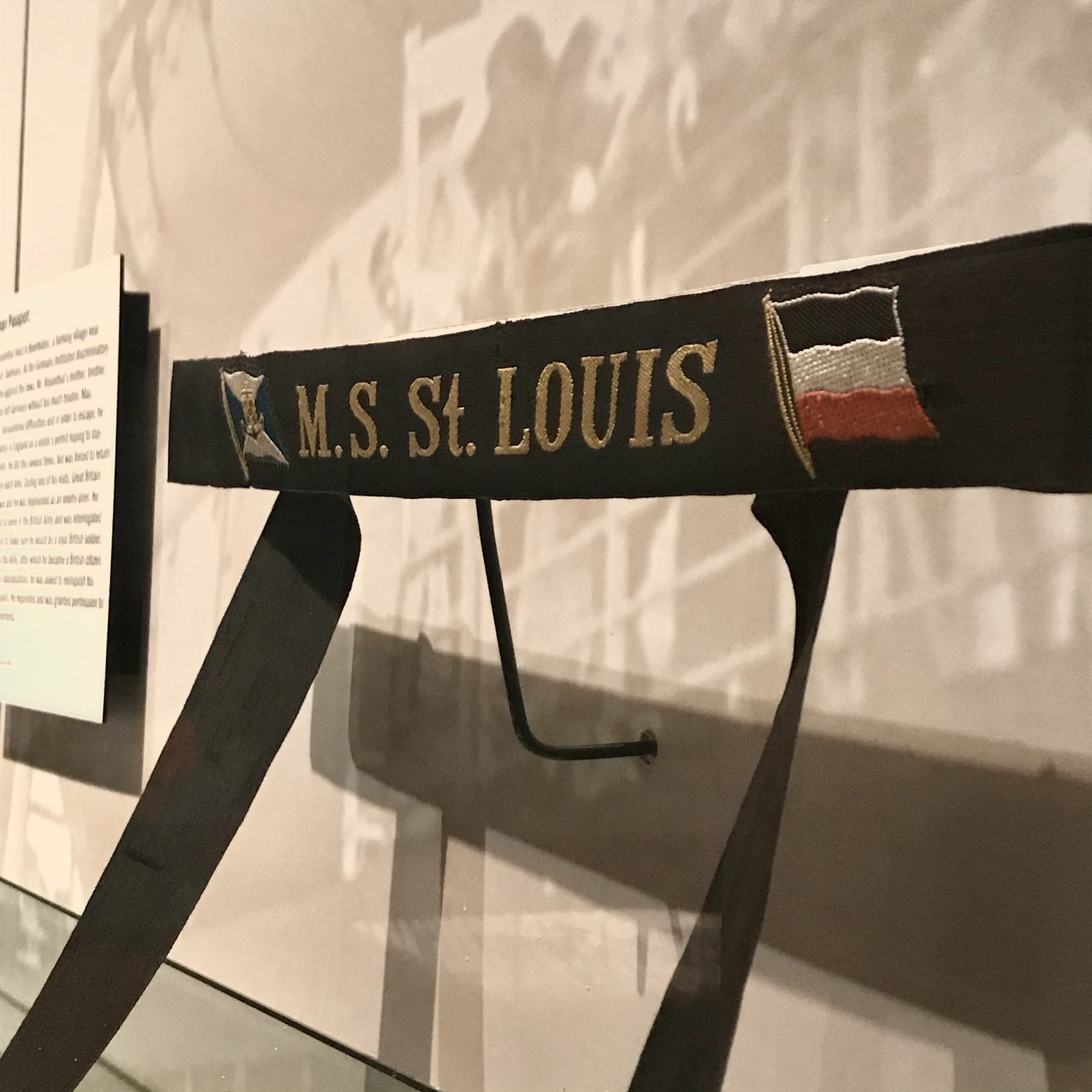Sailor's Uniform Hatband from the MS St. Louis, on display at the Holocaust Memorial Center.